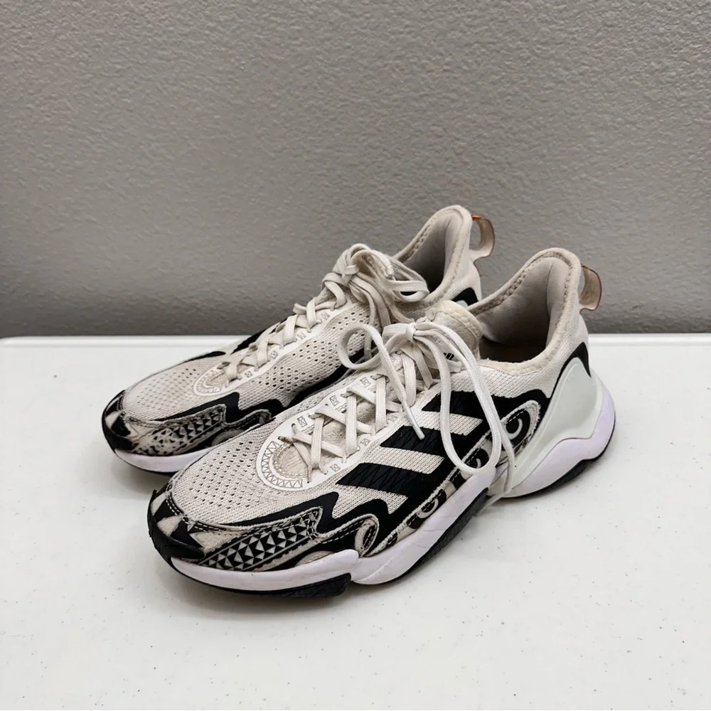 Adidas Mens Polynesian Bowl Sneakers Size 8.5 Black/White Shoes